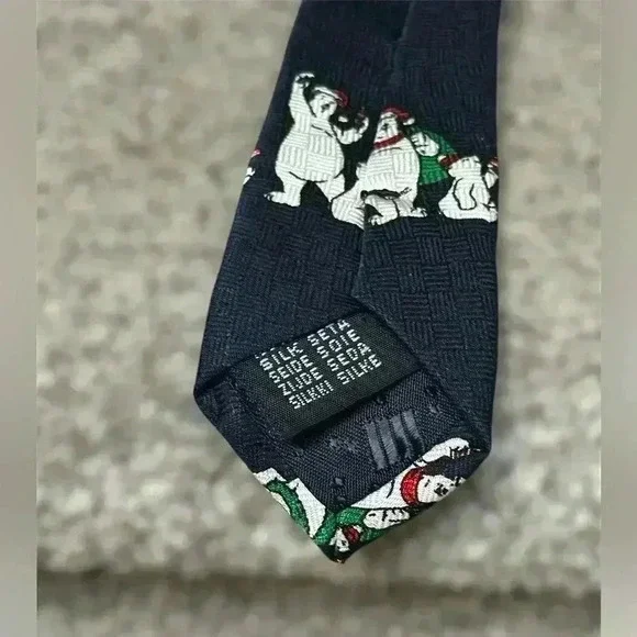SOLD Vintage 1990’s Coca-Cola Polar Bear Christmas 100% Silk Men’s Neck Tie - Picture 2 of 8